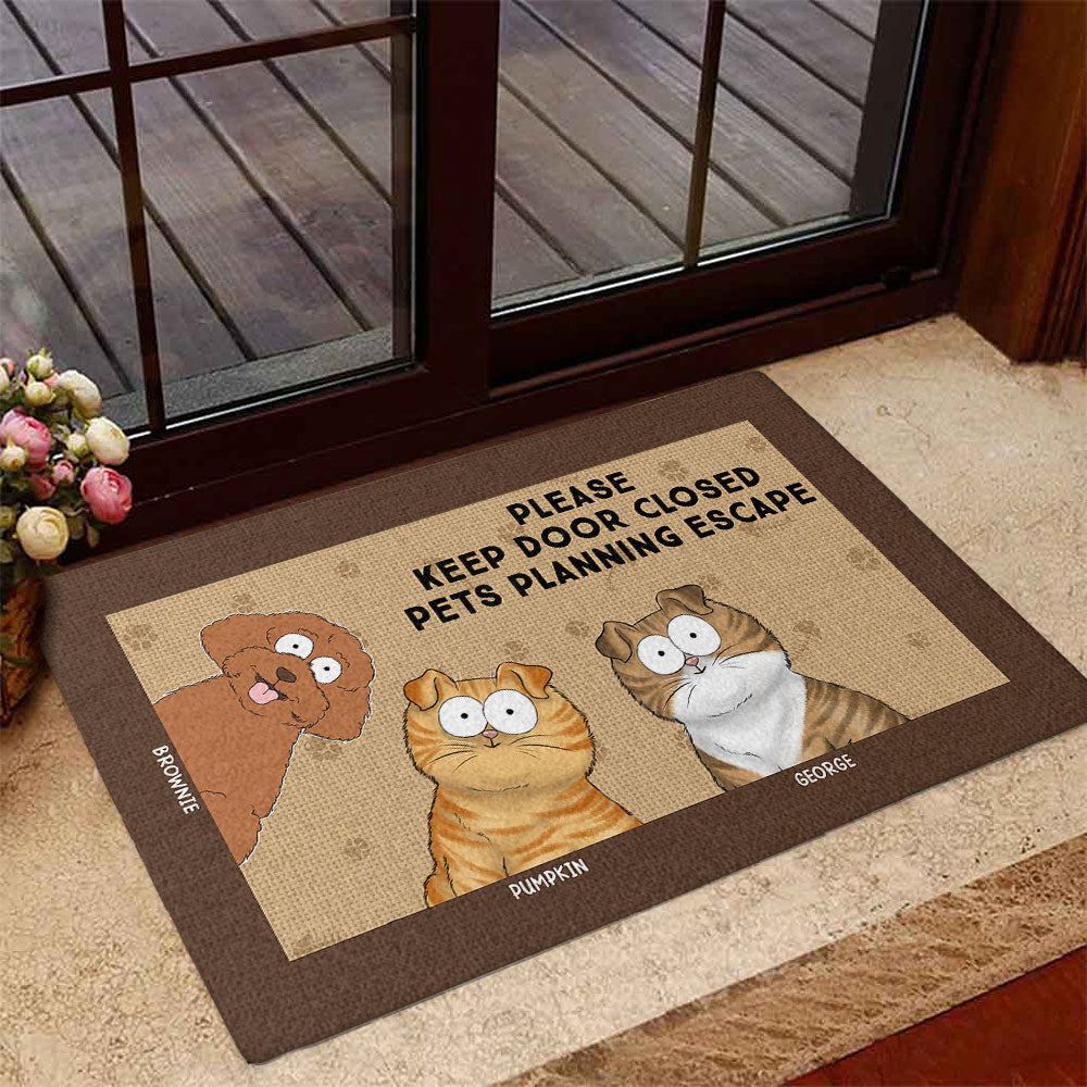 Personalized Custom Doormat to Keep Pets from Opening the Door