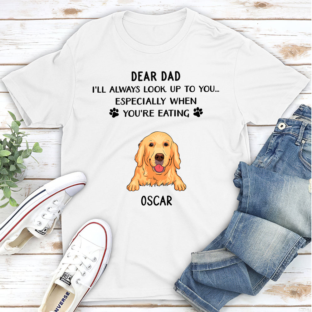 We'll Always Look Up To You - Personalized Custom Unisex 5.3 oz T-shirt for Pet Lovers