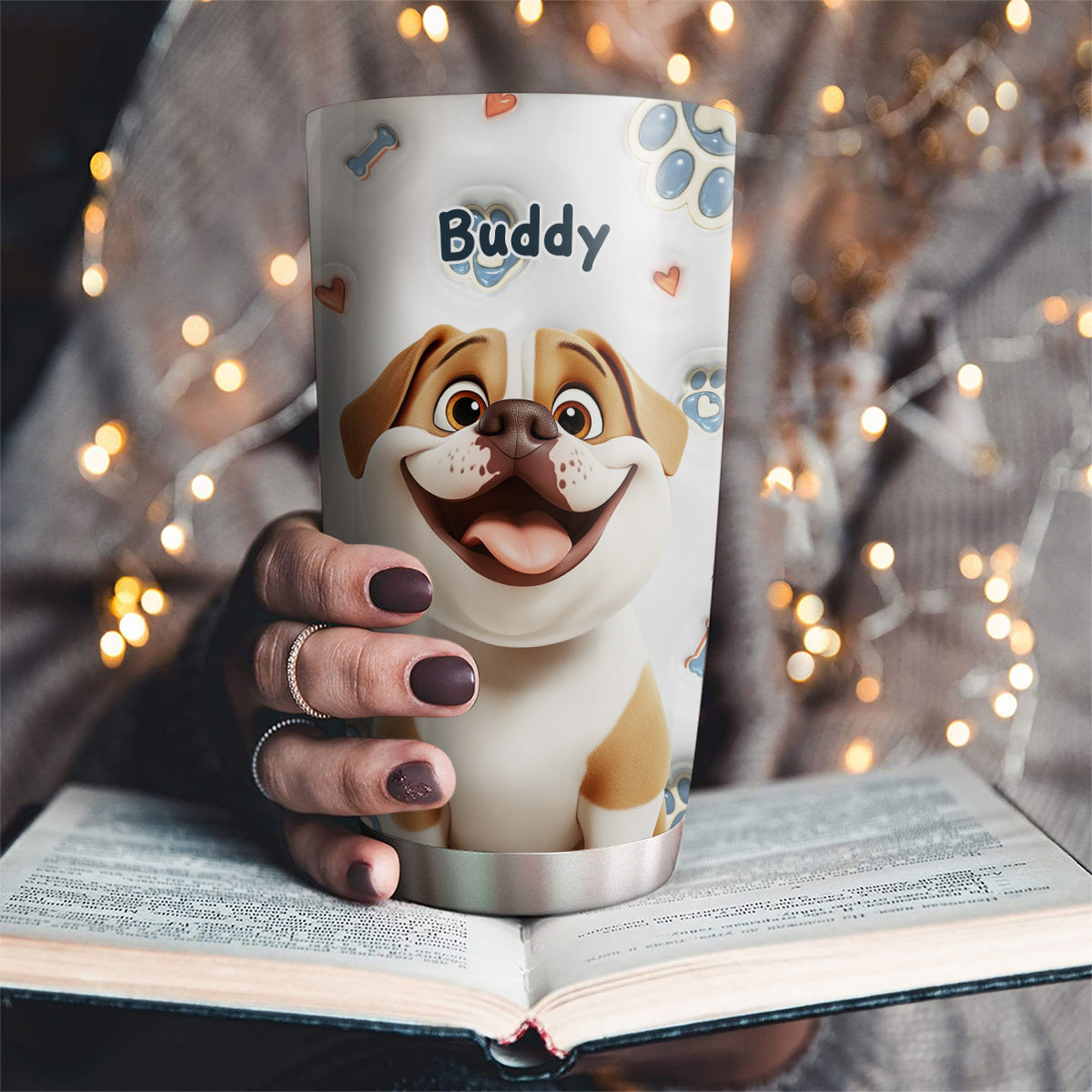 Oh My Dogs Are Adorable - Personalized Custom 3D Inflated Effect 20oz Stainless Steel Tumbler for All Occasions