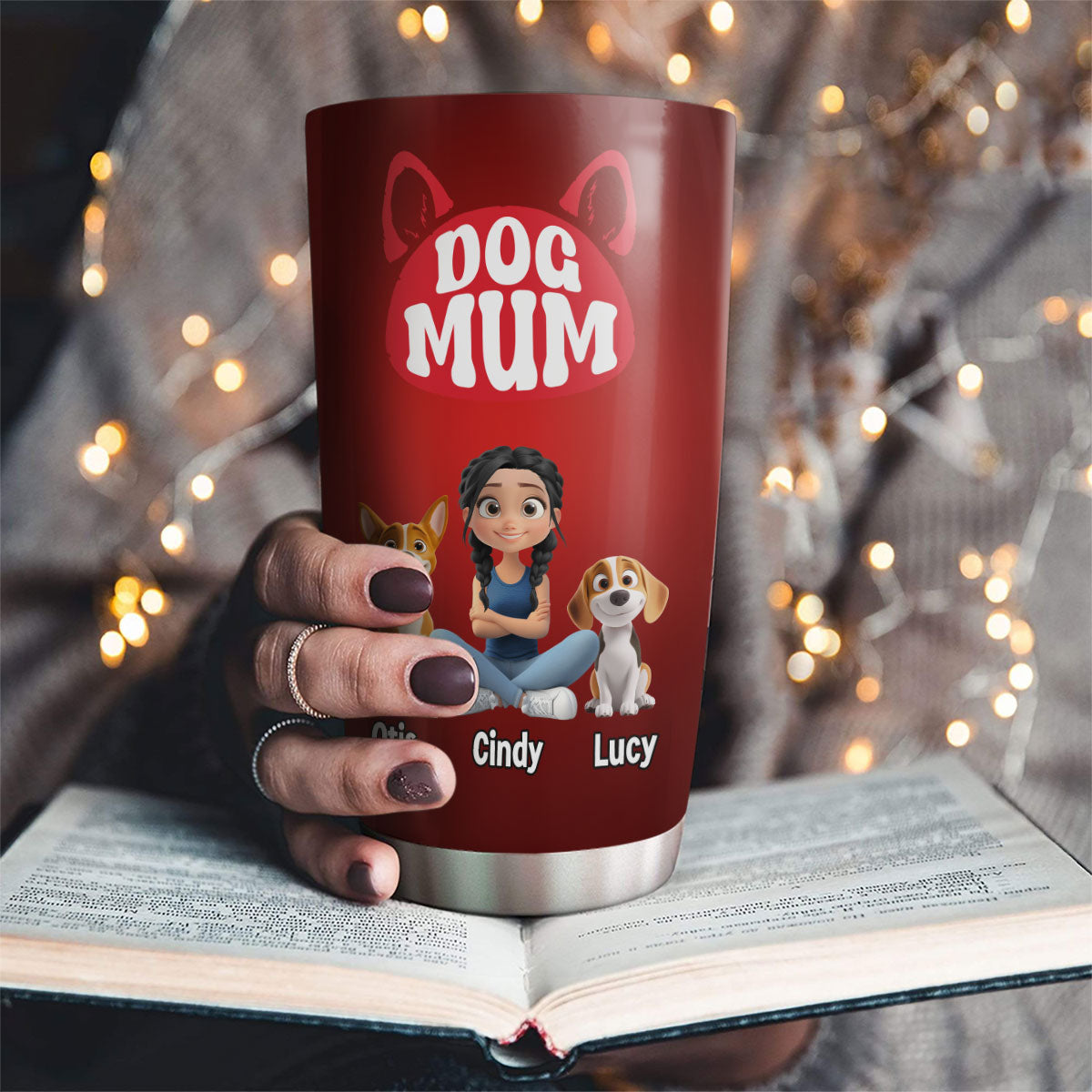 Customizable Red Dog Mom Personalized Tumbler - 20oz