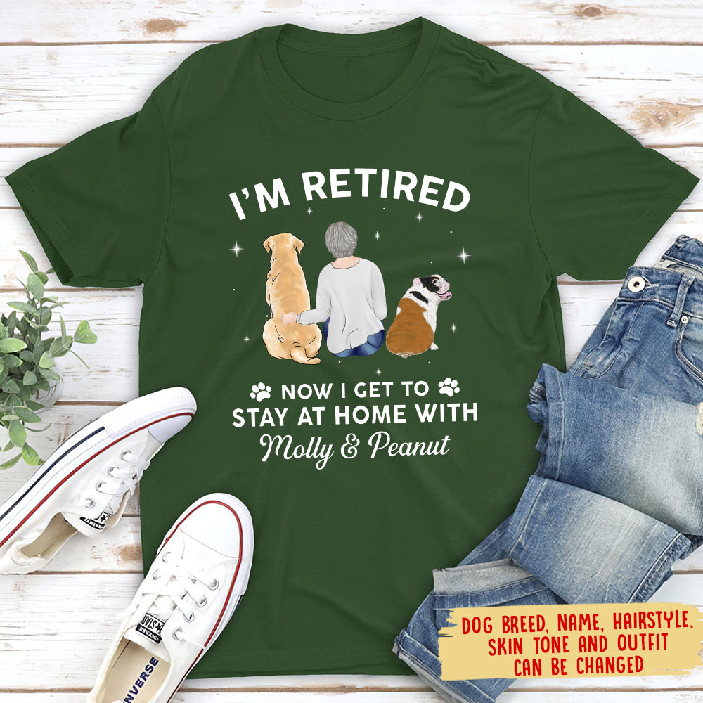 Stay At Home With Your Beloved Dog - Personalized Custom Unisex 5.3 oz T-shirt