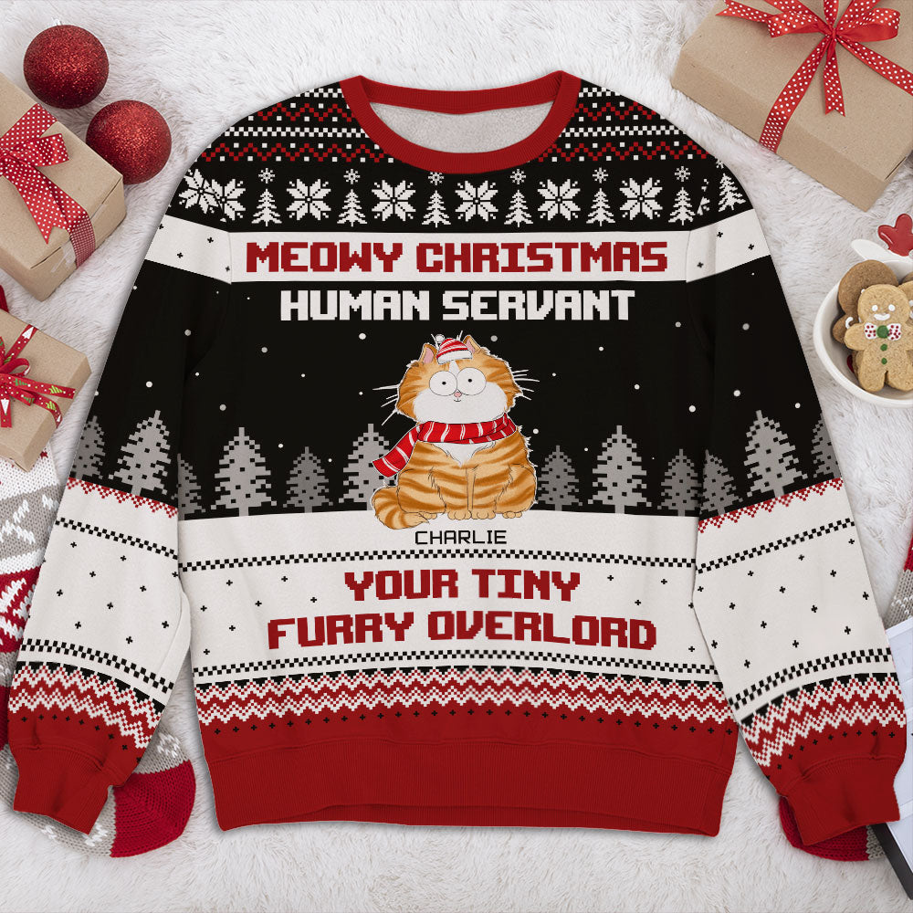 Personalized Custom All-Over-Print Sweatshirt: Your Tiny Furry Overlords - Ideal Gift for Pet Lovers