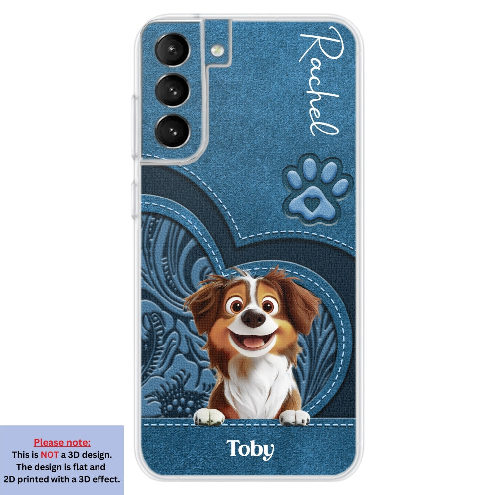 Adorable Dog Cartoon Personalized Custom Leather Phone Case