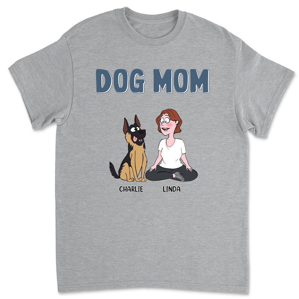 Unique Dog Mom Cartoon - Personalized Custom Unisex 5.3 oz T-shirt for Pet Lovers