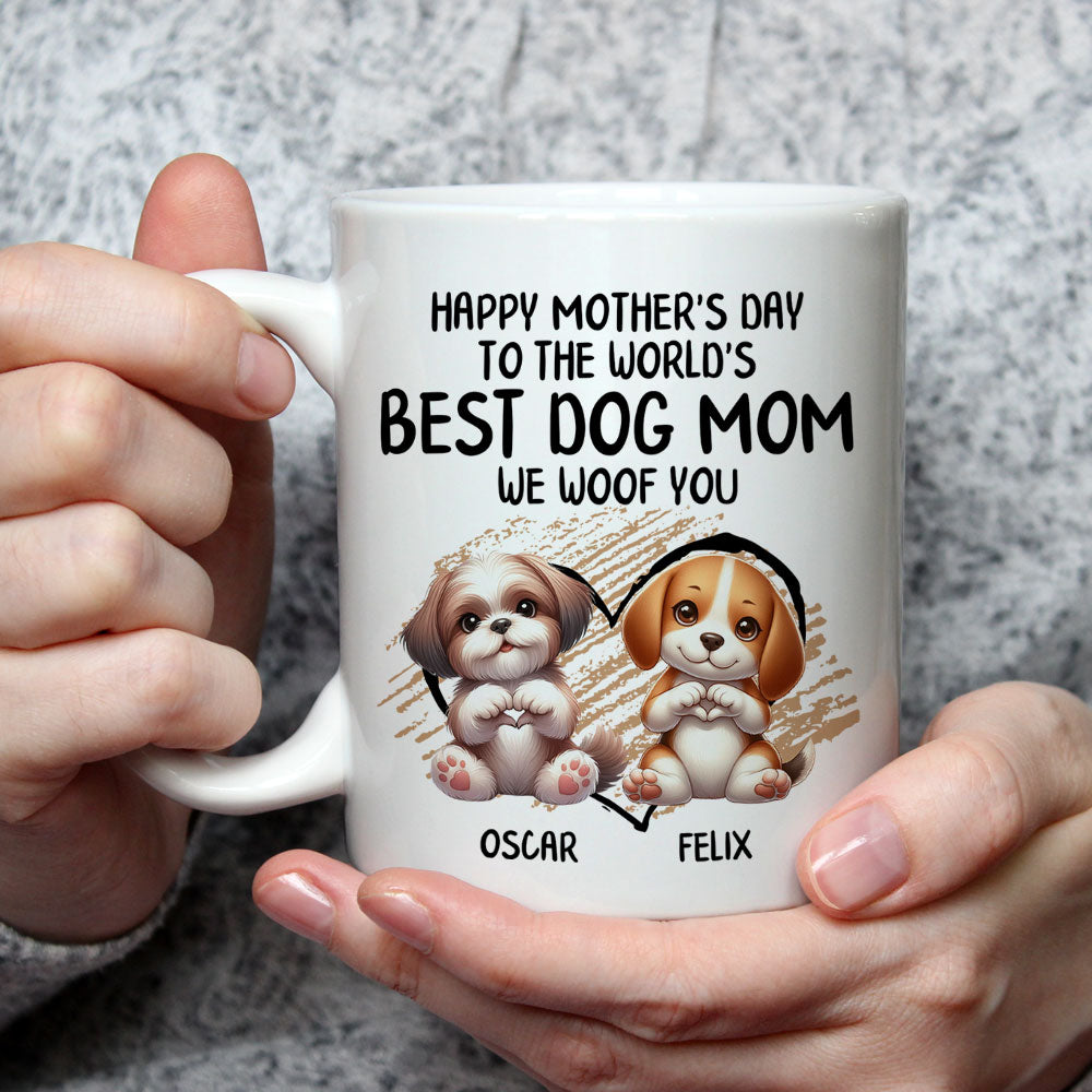 Heart Sign Mom - Personalized Custom 11oz/15oz Coffee Mug for Pet Lovers