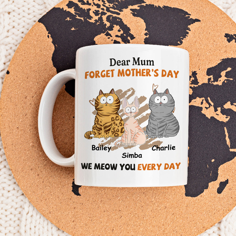 I Meow You Every Day Mom - Personalized Custom Ceramic Coffee Mug for Pet Lovers (11oz & 15oz Sizes)