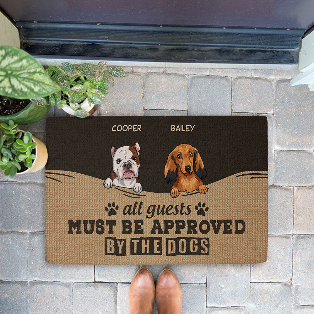 Must Be Approved By The Dog - Personalized Custom Doormat with Cat's Picture in 2 Sizes
