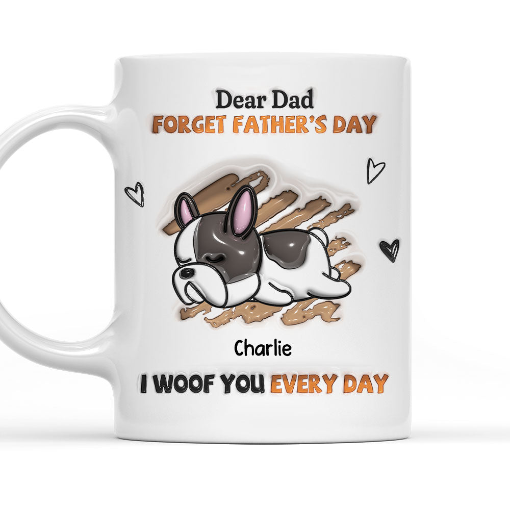 Daily Woof Love - Personalized Custom 3D Inflated Effect 11oz and 15oz Ceramic Mug