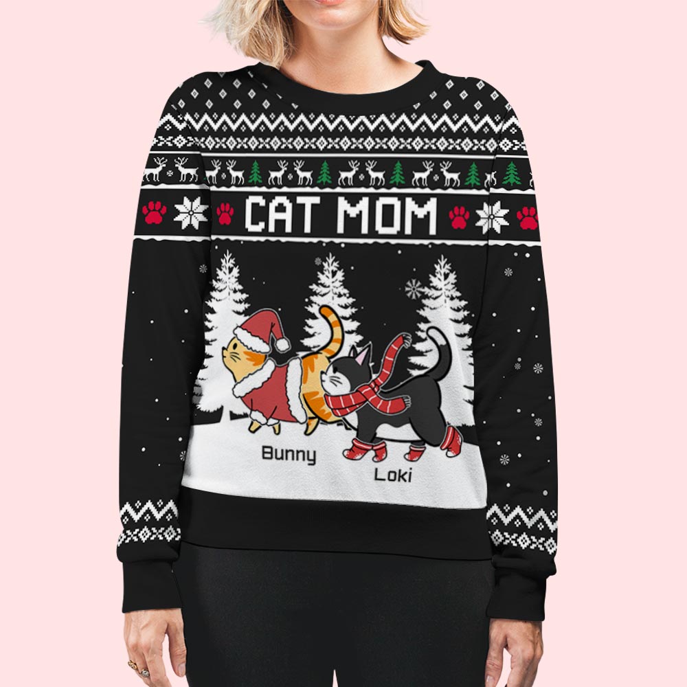 Winter Cat - Exclusive Personalized Custom All-Over-Print Unisex Sweatshirt for Pet Lovers