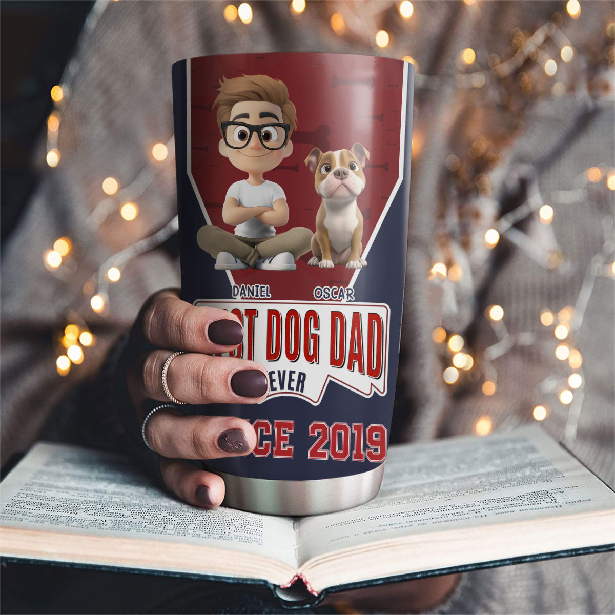 Best Dog Dad Since - Personalized Custom 20oz Stainless Steel Tumbler with Thousands of Cool Designs