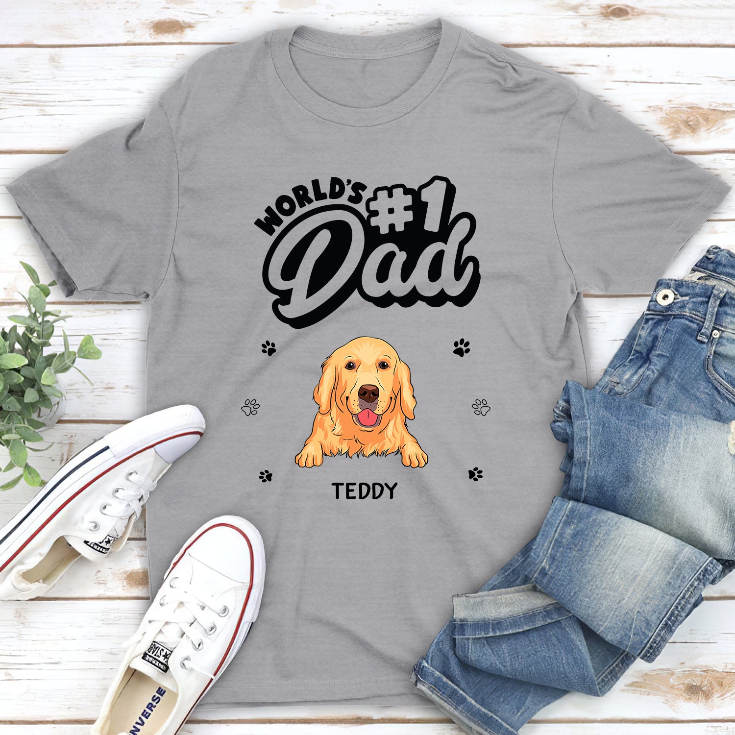 World's Best Dad - Personalized Custom Unisex 5.3 oz T-shirt