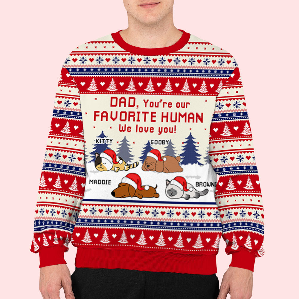 To My Favorite Human - Personalized Custom All-Over-Print Unisex 8.8 oz Polyester Blend Sweatshirt