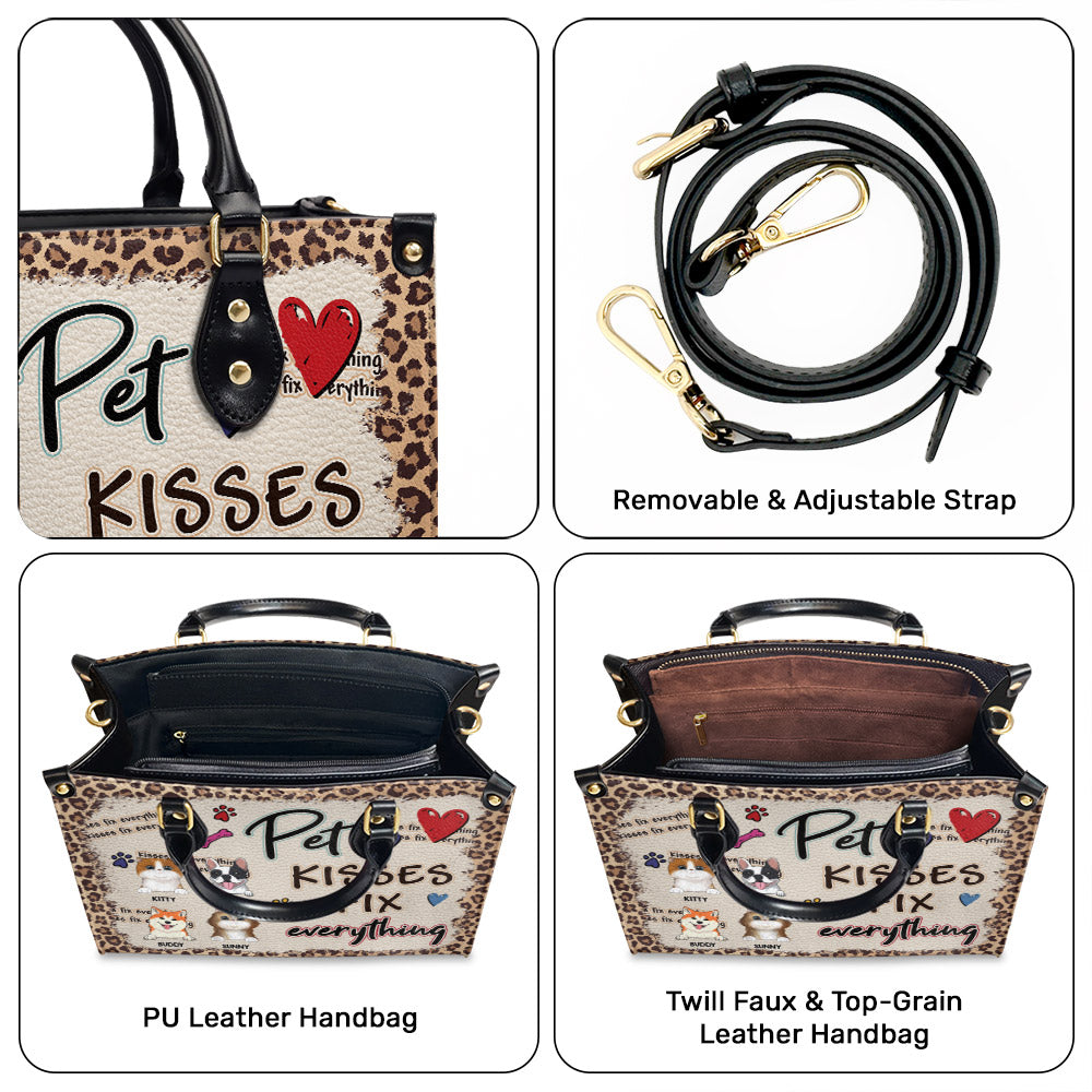 Pet Kisses - Exquisitely Personalized Custom Leather Handbag for Pet Lovers