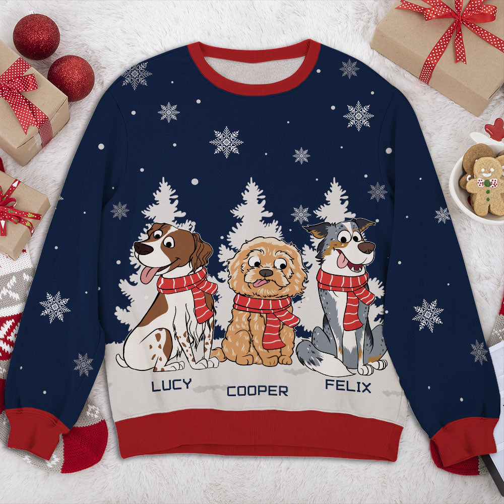 Unique Personalized Custom All-Over-Print Dog & Cat Winter Sweatshirt for Pet Lovers