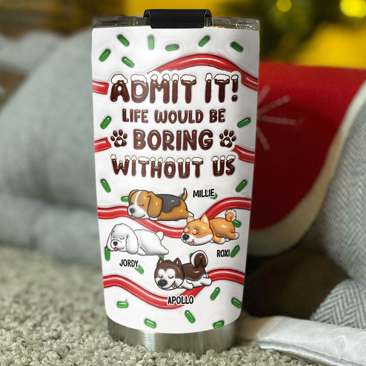 Admit It Cake - Personalized Custom 3D Inflated Effect 20oz Stainless Steel Tumbler with Thousands of Cool Designs