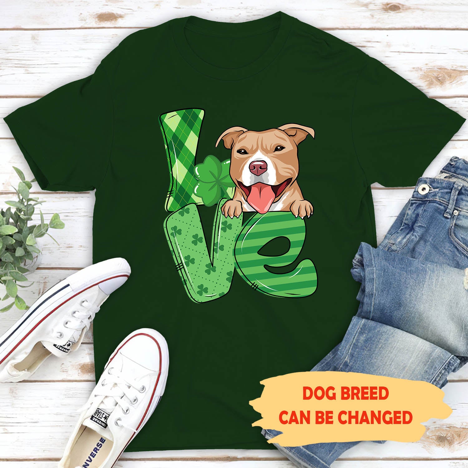 Love St Patrick - Personalized Custom Unisex T-shirt - Ideal Gifts For Dog Lovers