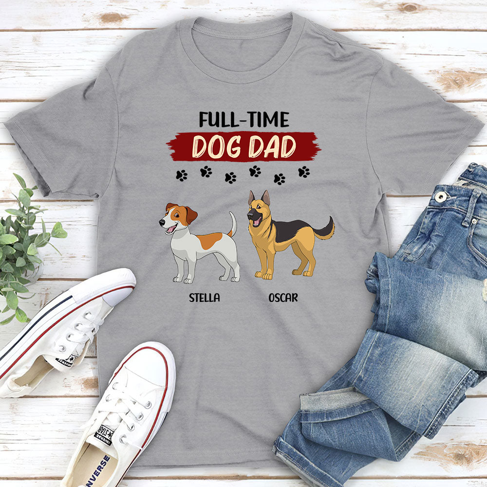 Full-Time Mom - Personalized Custom Unisex 5.3 oz T-shirt for Pet Lovers