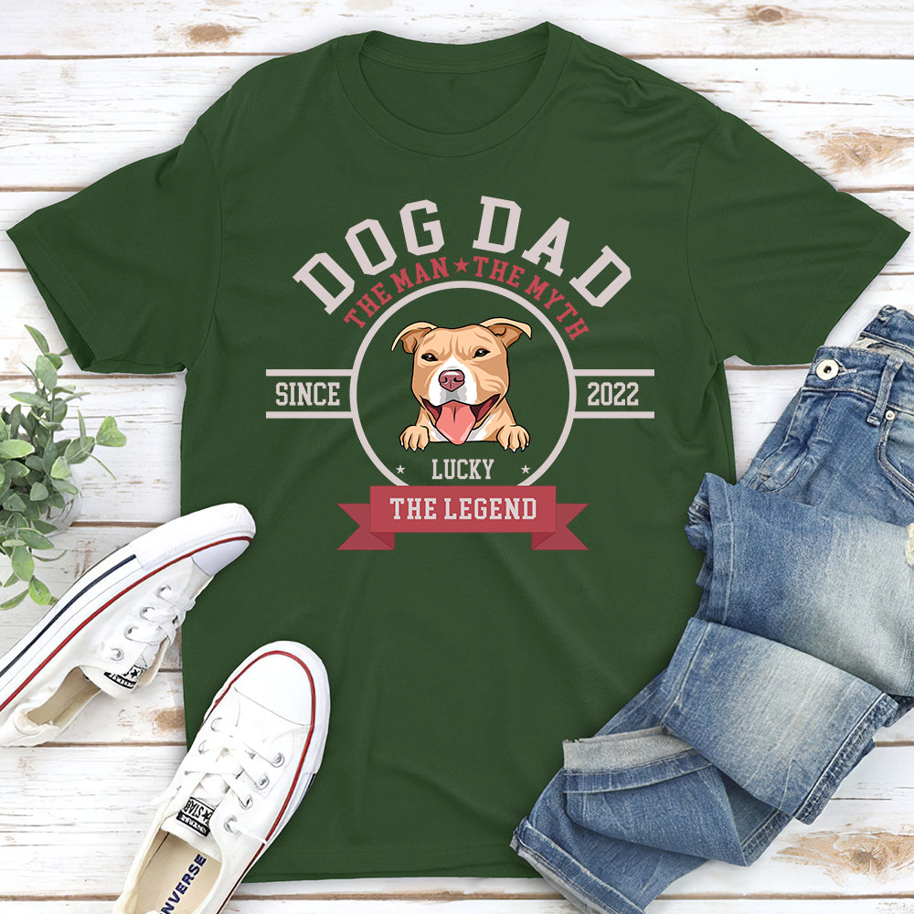 Man Myth Legend Circle - Personalized Custom Unisex 5.3 oz T-shirt for Pet Lovers