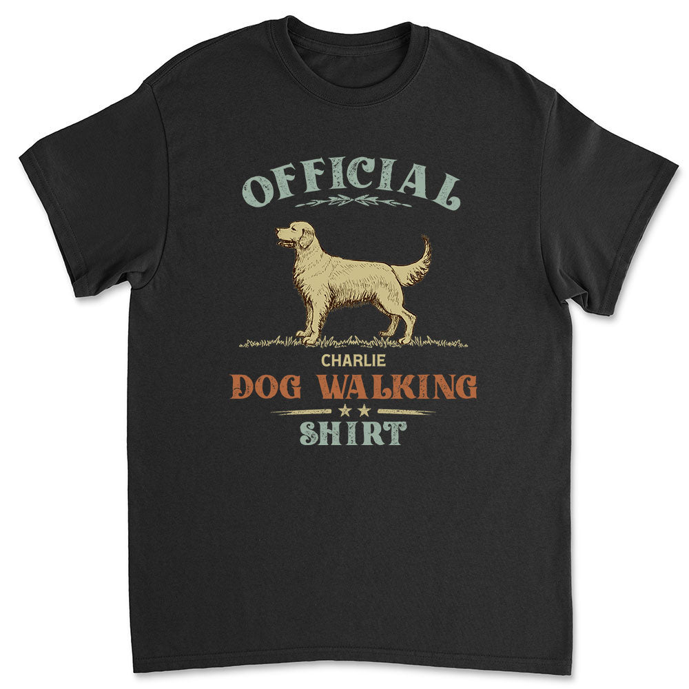 Vintage Personalized Custom Unisex Dog Walking T-shirt - Ideal Gift for Pet Lovers