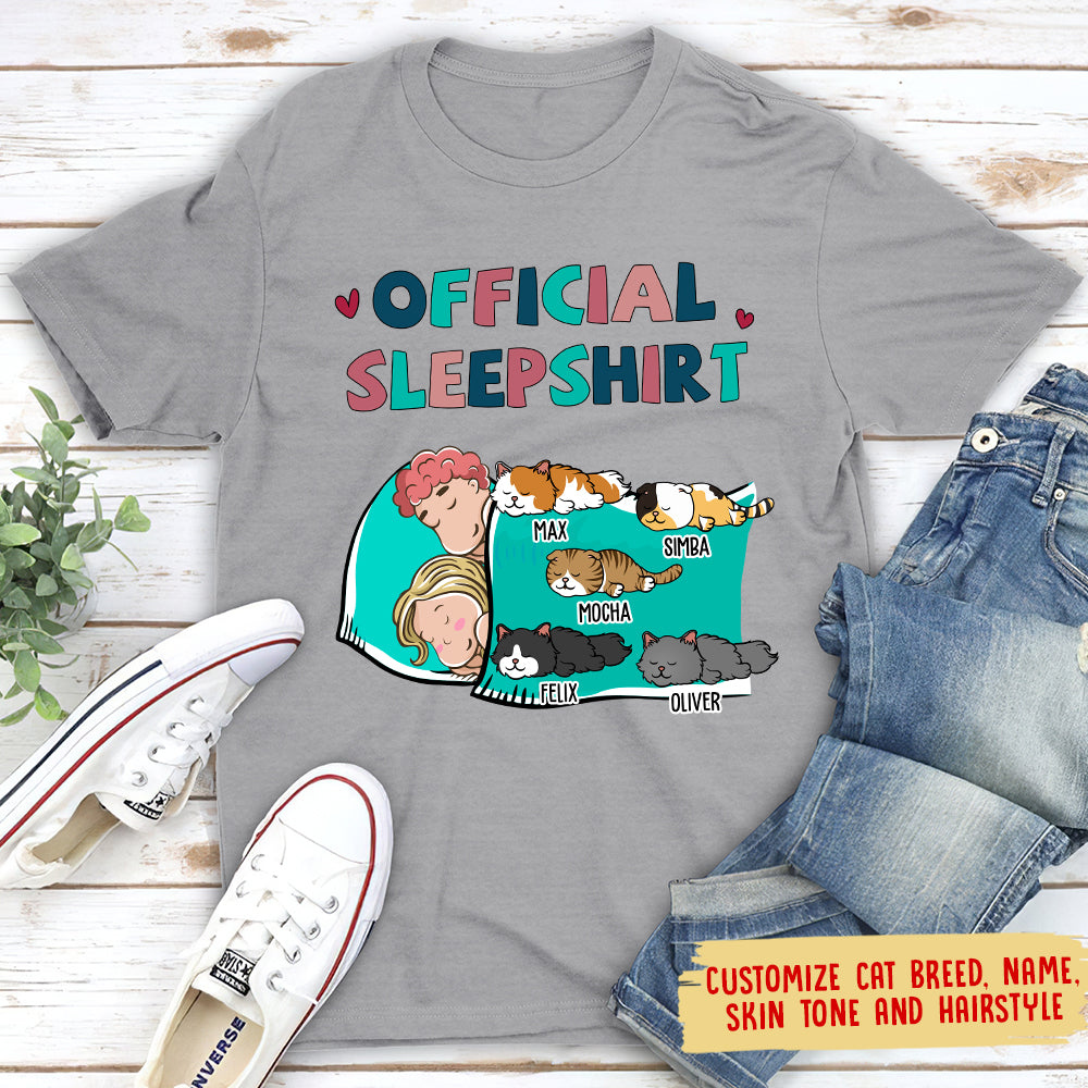 Customizable Cat Official Sleepshirt Unisex T - shirt for Couples - Personalized Gift
