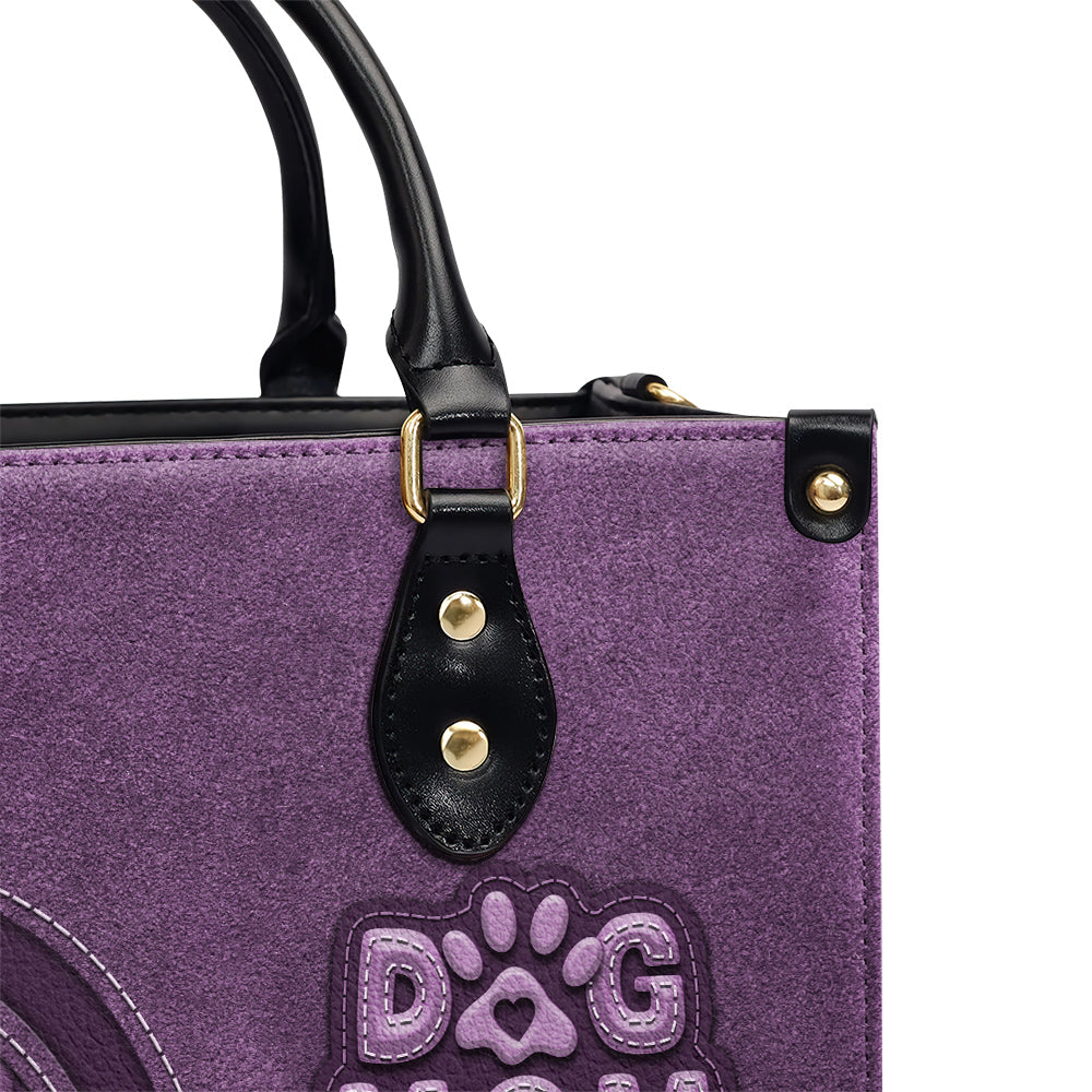 Adorable Chibi Cartoon Dog Mom Personalized Custom Leather Handbag