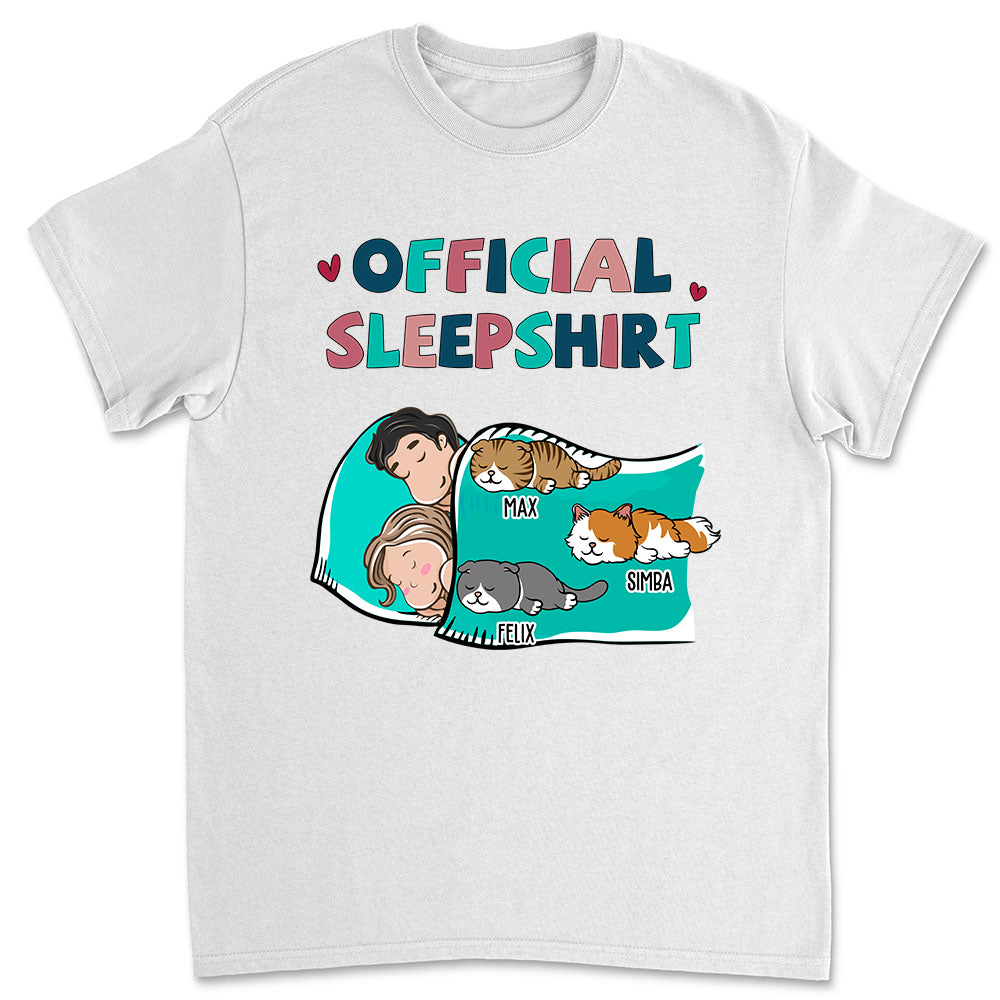 Customizable Cat Official Sleepshirt Unisex T - shirt for Couples - Personalized Gift