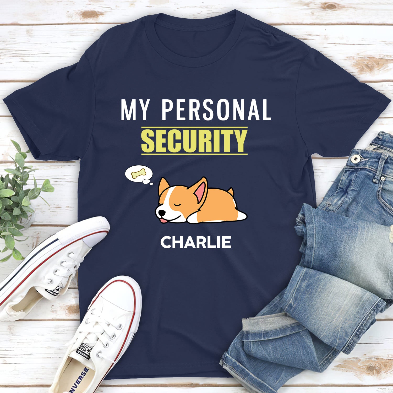 Personal Security - Personalized Custom Unisex 5.3 oz T-shirt for Pet Lovers