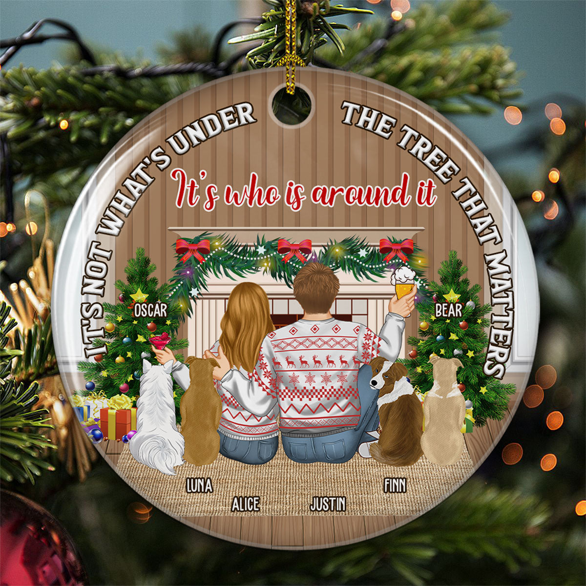Personalized Custom Ceramic Christmas Ornament - What's Under The Tree Matters