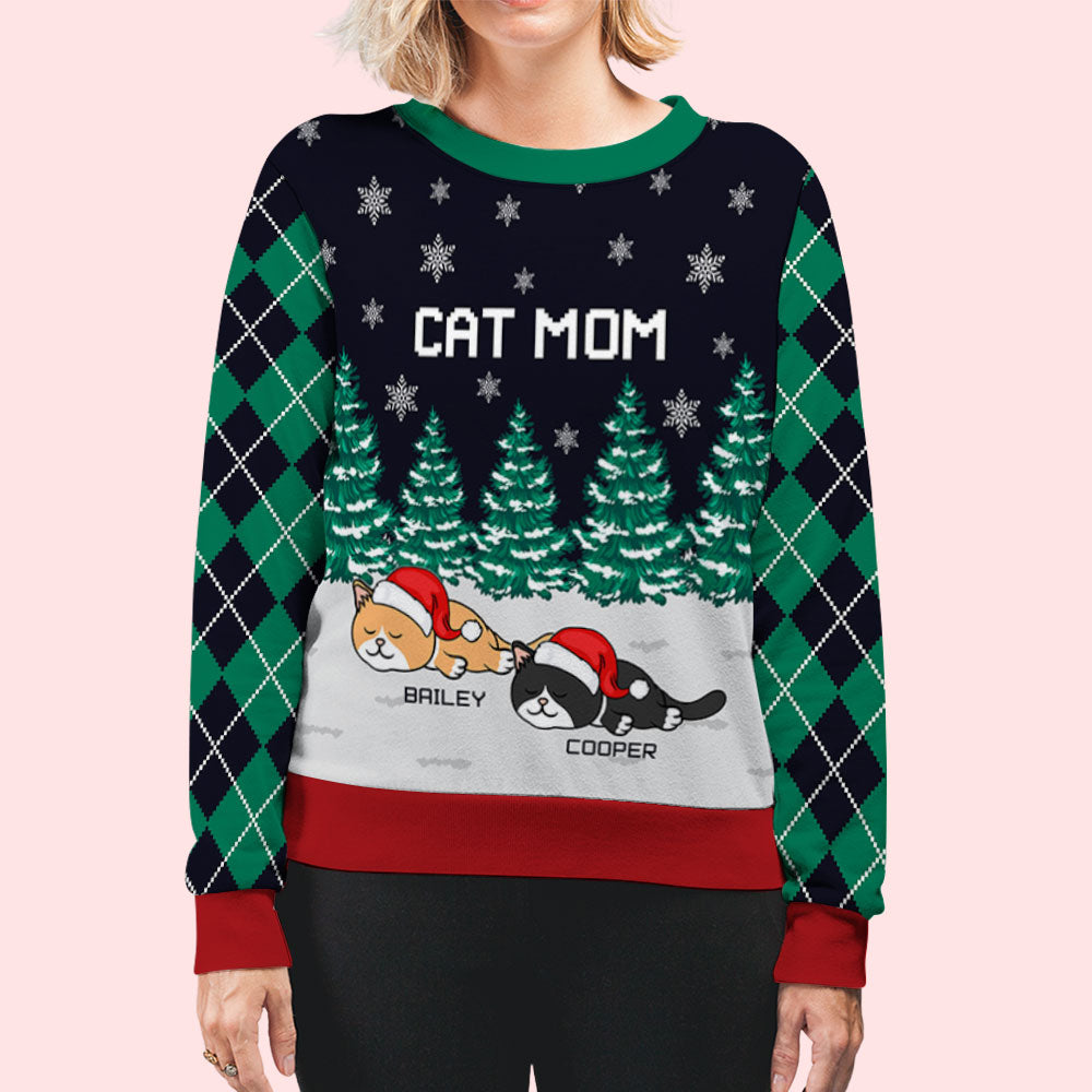 Unique Personalized Custom All-Over-Print Christmas Night Sweatshirt for Pet Lovers