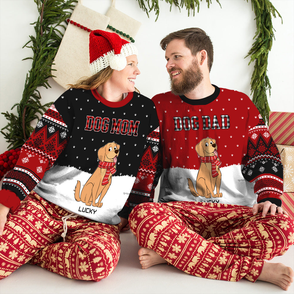 Fur Dad Mom Plaid - Customizable All-Over-Print Personalized Sweatshirt for Pet Lovers