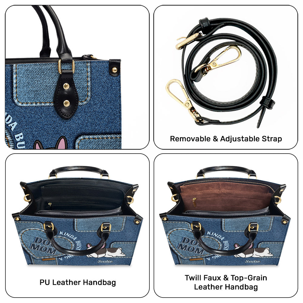 Busy Mom's Personalized Custom Luxury Leather Handbag for Baby Lovers
