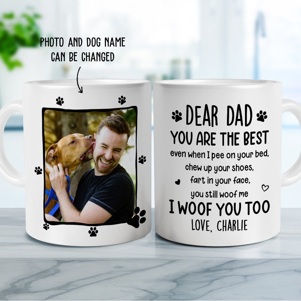 I Woof You Too - Personalized Custom Ceramic Coffee Mug in 11oz and 15oz - Ideal Gifts For Dog Lovers