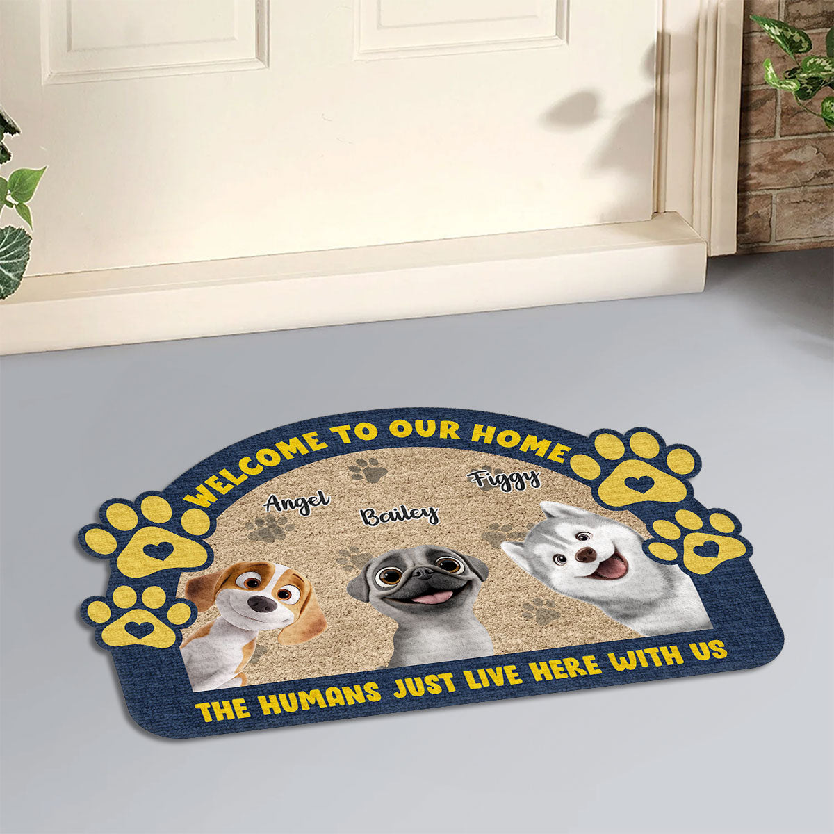 Dear Human We Rule The House - Personalized Custom Doormat with Your Pet's Picture in Multiple Sizes