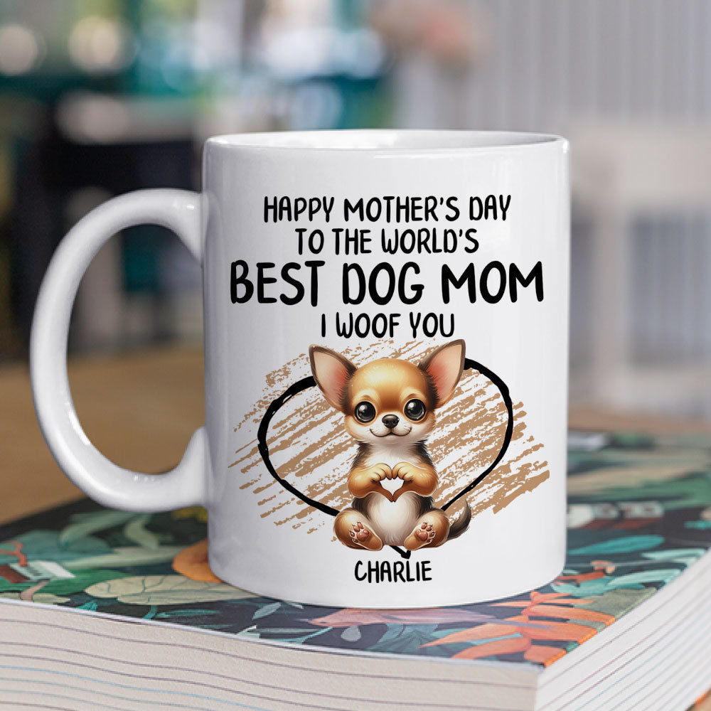 Heart Sign Mom - Personalized Custom 11oz/15oz Coffee Mug for Pet Lovers