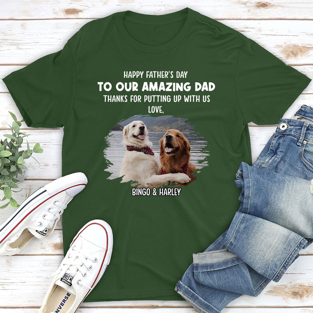 Personalized Custom Unisex Dog Thanks For Dad 1 T-shirt - Ideal Gift for Pet Lovers