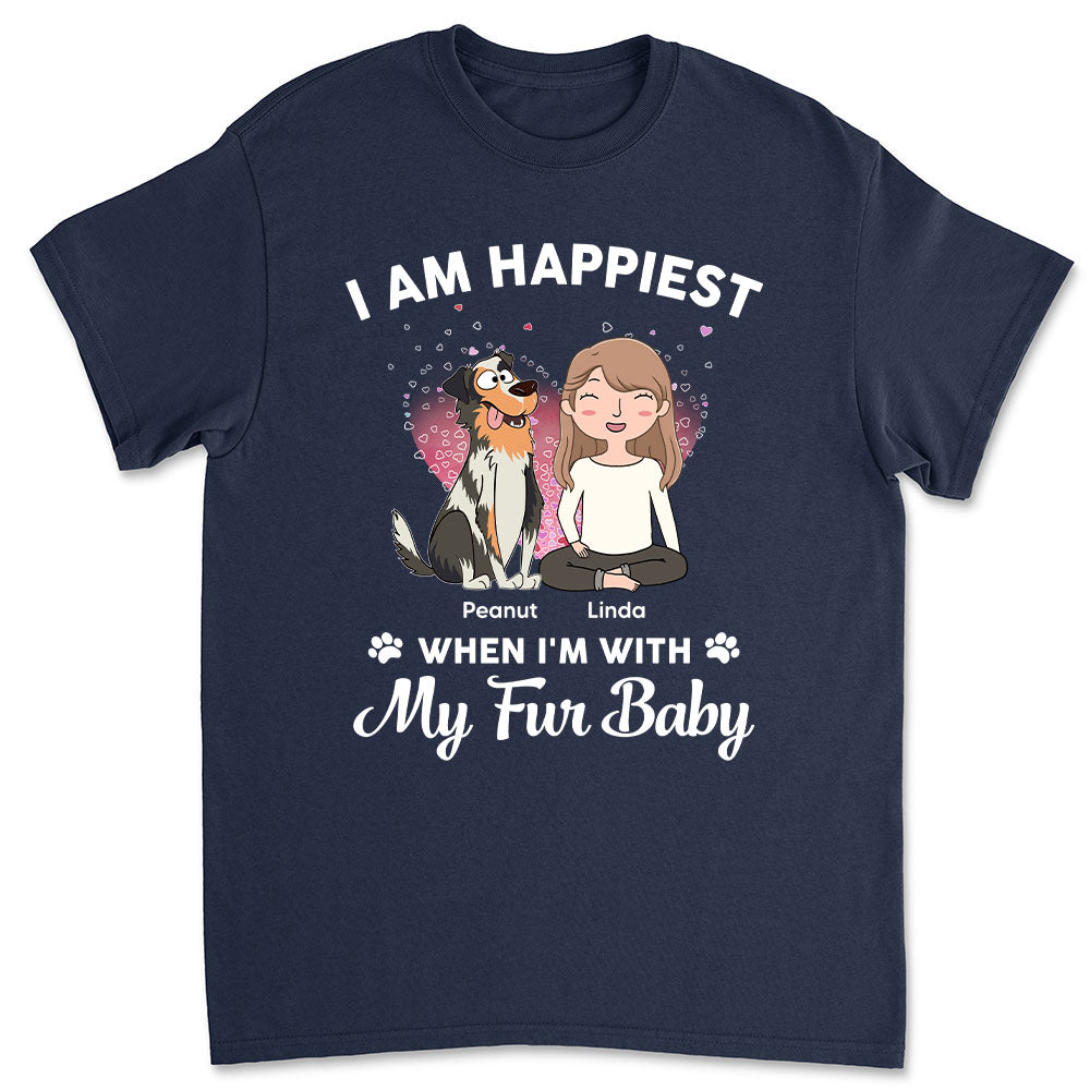 I'm Happiest - Personalized Custom Unisex 5.3 oz T-shirt for Pet Lovers