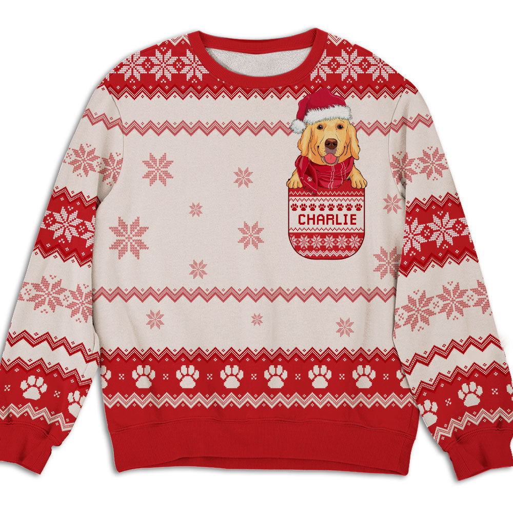 Pocket Dog - Customizable All-Over-Print Unisex 8.8 oz Personalized Sweatshirt for Pet Lovers