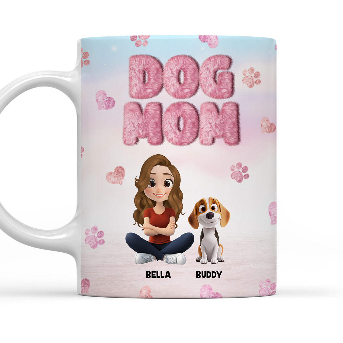 Fluffy Dog Mom - Exquisite Personalized Custom 3D Inflated Effect Ceramic Mug (11oz & 15oz)