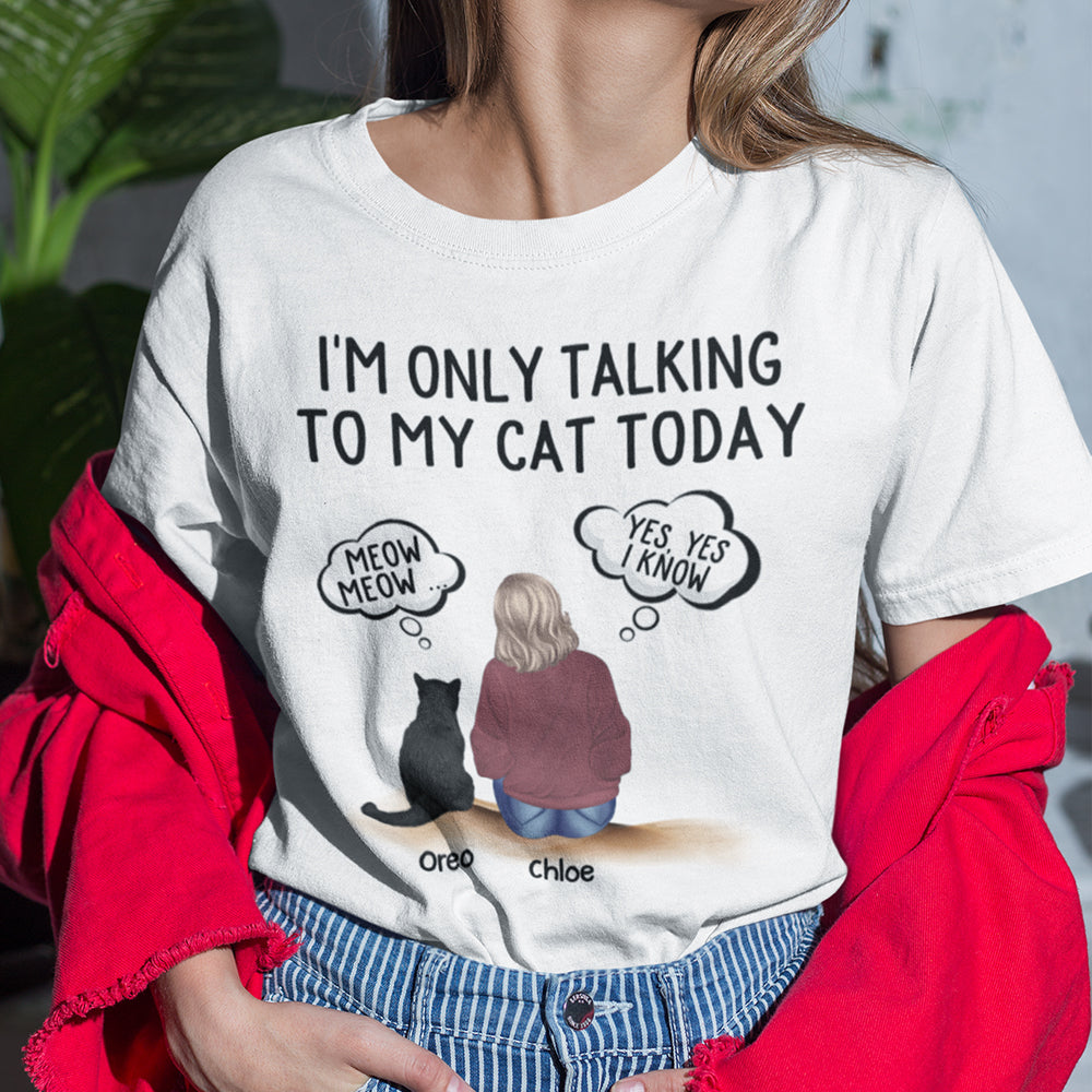 Personalized Custom Unisex 'Talking To Cats' T-shirt - Ideal Gift for Pet Lovers