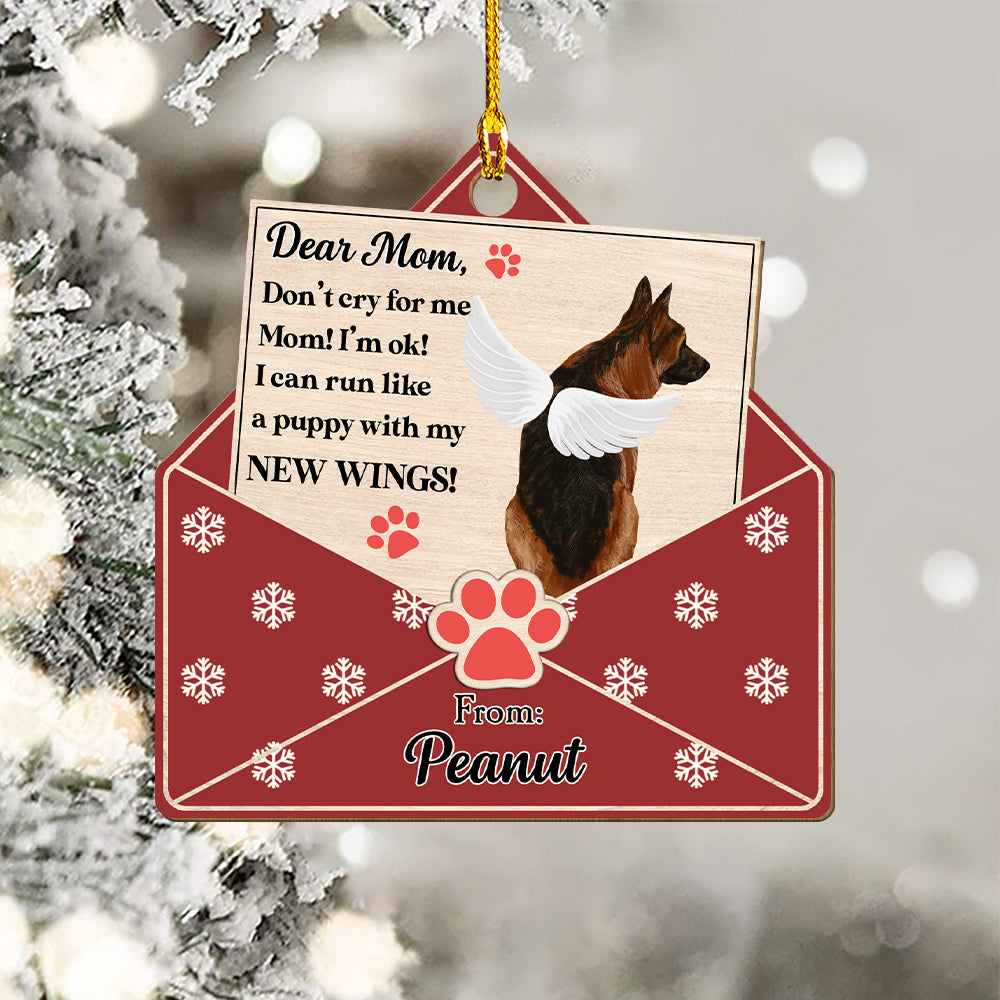 Dear Mom - Personalized 1-layered Custom Wood Ornament for Pet Lovers