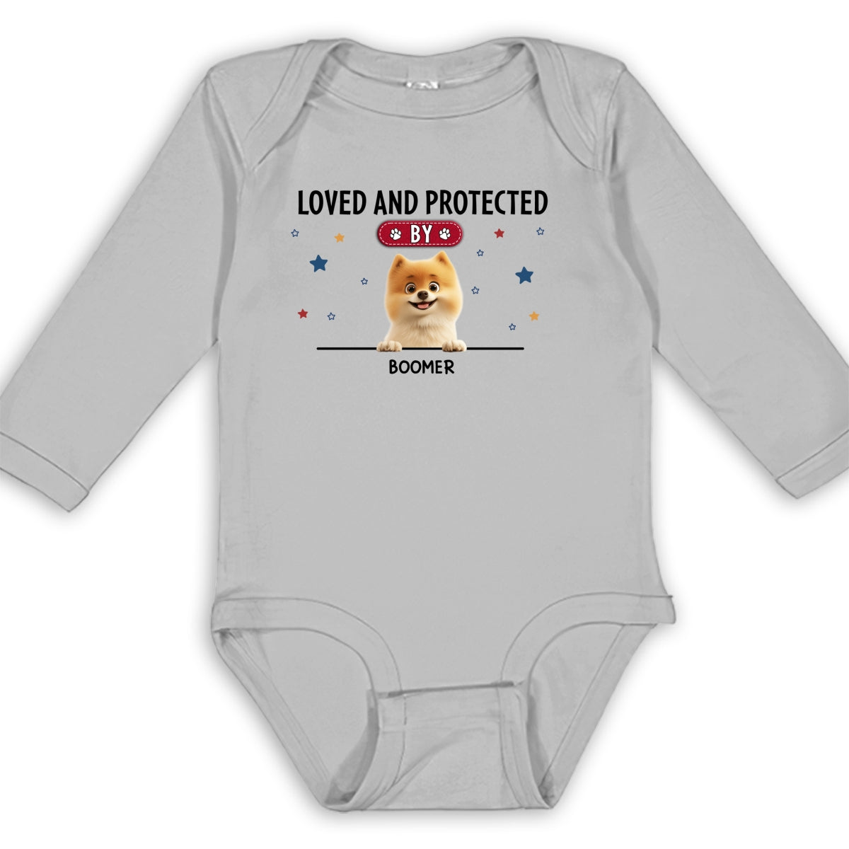 Adorable Personalized Long Sleeve Baby Onesie for Cherished Baby Love and Protection