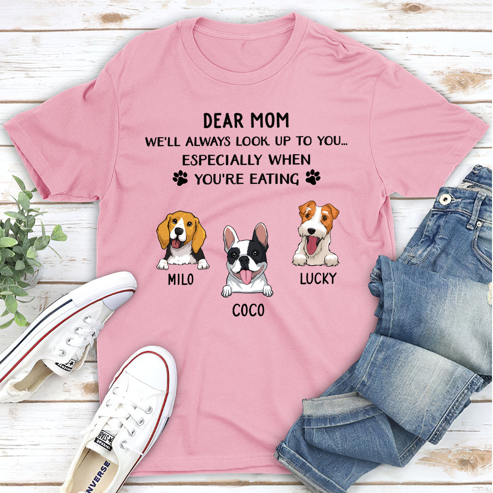We'll Always Look Up To You - Personalized Custom Unisex 5.3 oz T-shirt for Pet Lovers