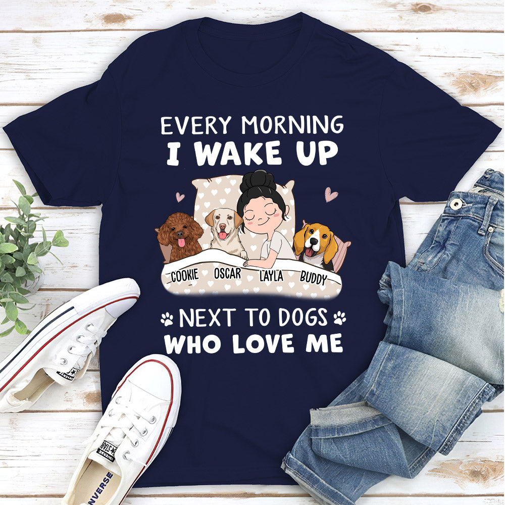 Sleep Next To Me - Personalized Custom Unisex 5.3 oz T-shirt for Pet Lovers