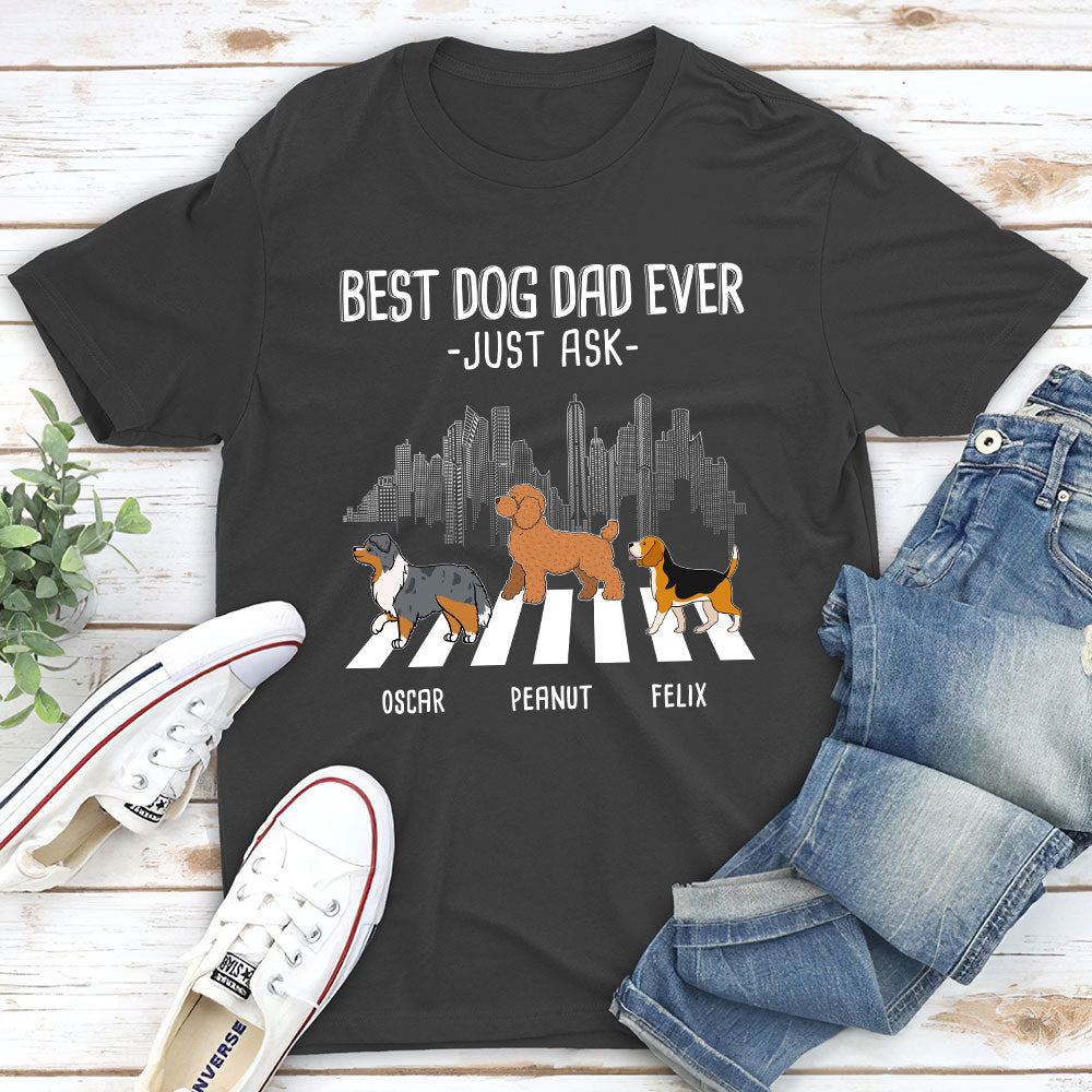 Dog Crossing - Customizable Personalized Unisex 5.3 oz T-shirt for Pet Lovers