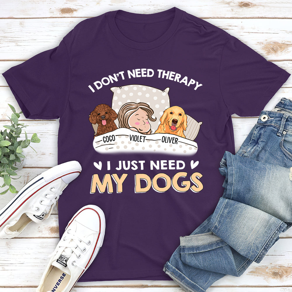 My Dog Is Therapy - Personalized Custom Unisex 5.3 oz T-shirt for Pet Lovers