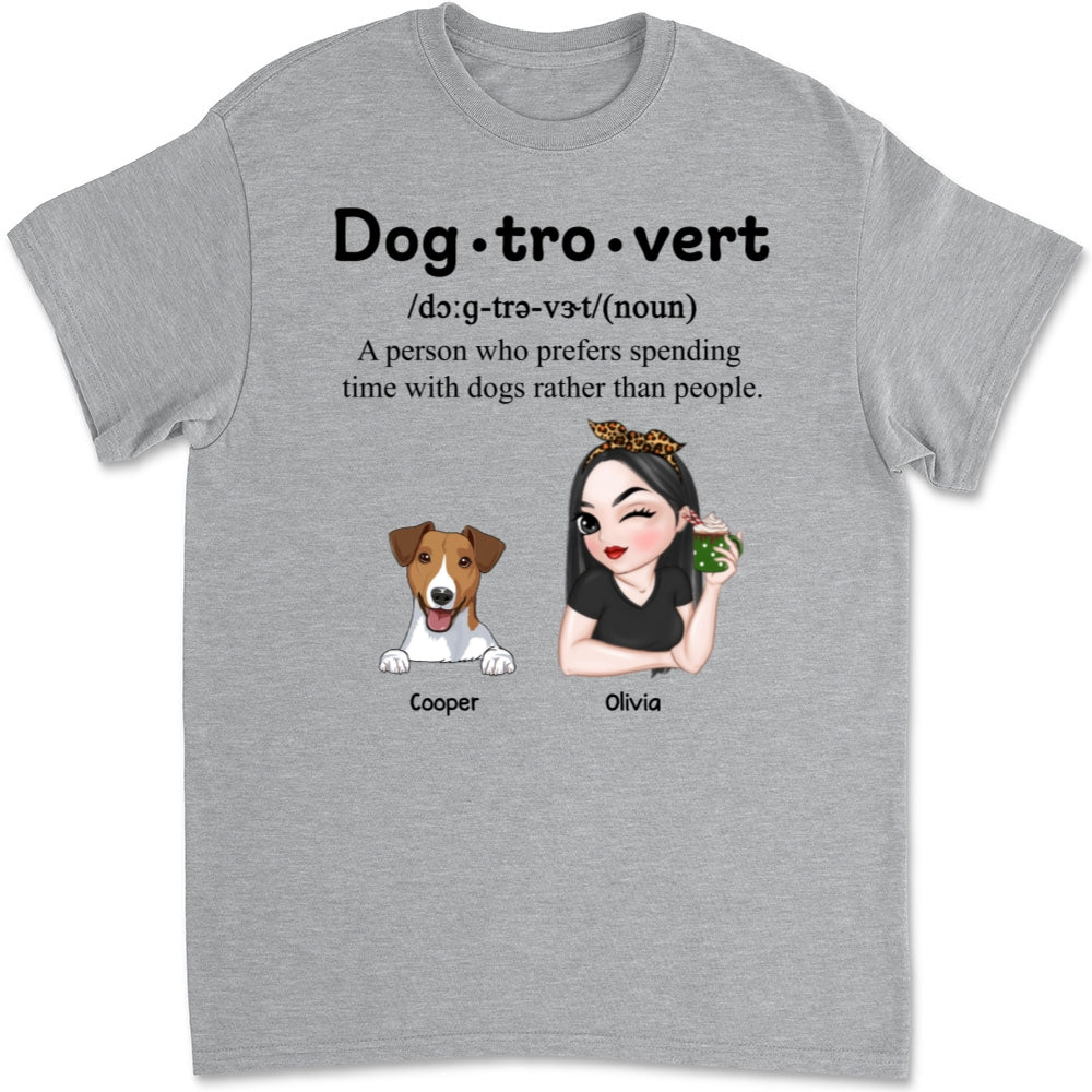 Im A Dogtrovert - Personalized Custom Unisex 5.3 oz Heavy Cotton T-shirt