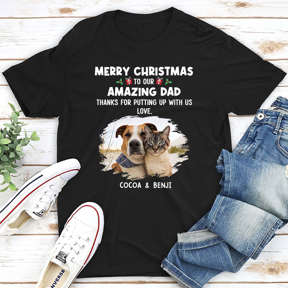 Putting Up With Us - Personalized Custom Unisex 5.3 oz T-shirt for Pet Lovers