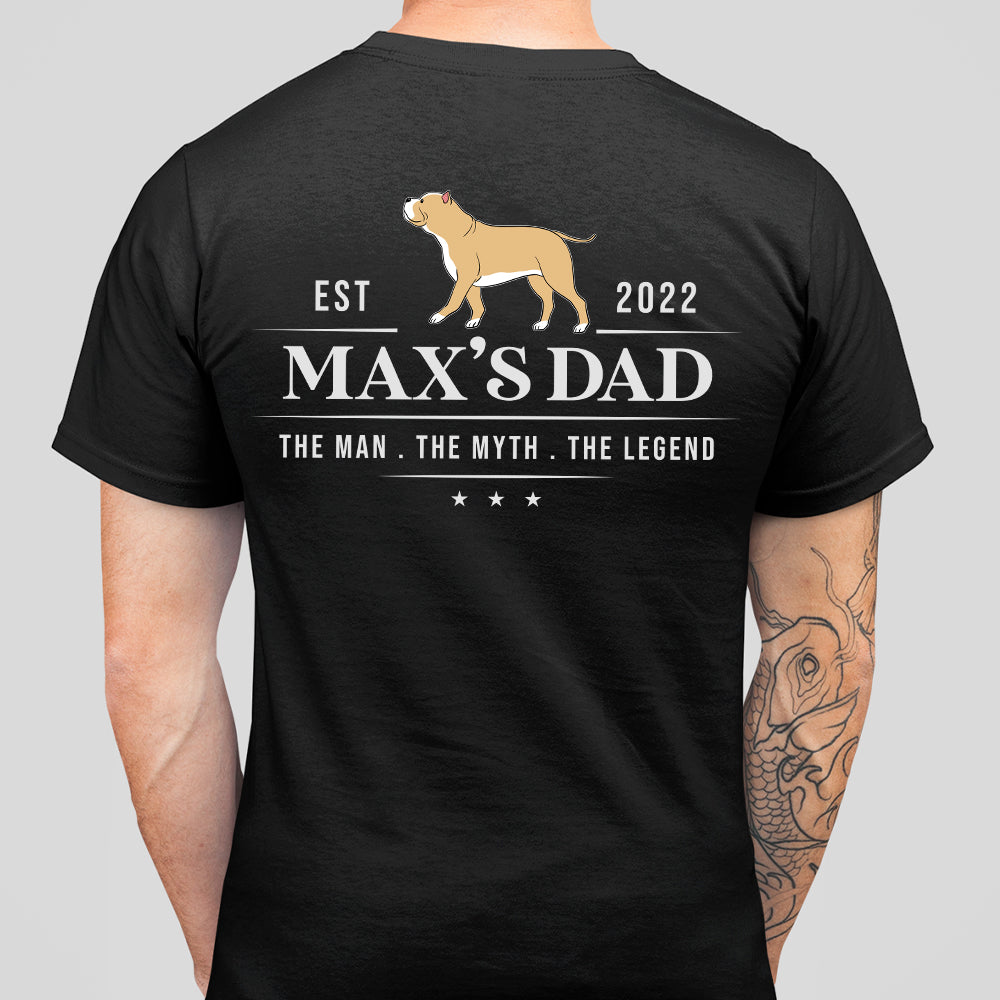 Dog Dad Est Year - Personalized Custom Unisex Heavy Cotton T-shirt for Pet Lovers