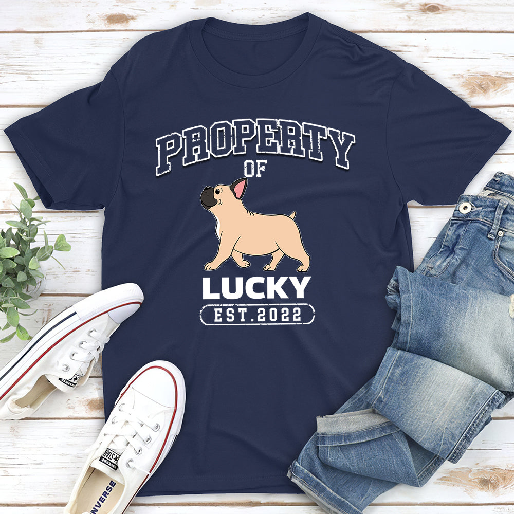 Personalized Custom Unisex Property Of A Dog T-shirt - 5.3 oz