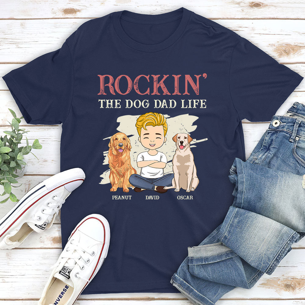 Rockin' Dog Mom - Personalized Custom Unisex 5.3 oz T-shirt for Pet Lovers